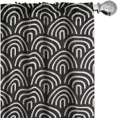 Abakuhaus Raamgordijnen – Halbrond Arcs Moderne – 2x75x175 cm – Crème & Donkergrijs