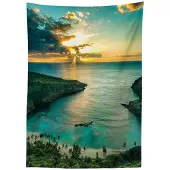 Abakuhaus Hanauma Bay Tafelkleed – 140x170 cm – Satijn, Wasbaar, Binnen/Buiten – Turkoois