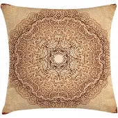 Abakuhaus Bruine Mandala Kussenhoes – Dubbelzijdig bedrukt, met rits, 50x50 cm