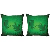 Abakuhaus Dier Kussenhoes Set – Tropisch Banana – 60x60 cm – Groen