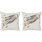 Abakuhaus Kwal Kussenhoezen Set – 2x50x50 cm – Dubbelzijdig bedrukt – Microvezel