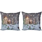 Abakuhaus Kussenhoes Set – 60x60 cm – 2 stuks – dubbelzijdig bedrukt