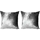 Abakuhaus Kussenhoezen Set – 2x50x50 cm – Dubbelzijdig bedrukt – Zwart/Lichtgrijs