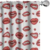 Abakuhaus Voorhangen – 2x75x225 cm – Vermilion/Wit – Microvezel