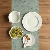 Abakuhaus Kersttafelloper – Rechthoekig decoratief, 40×225 cm, Saliecrème