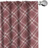 Abakuhaus Geruite gordijnen – 2x75x175 cm – Microvezel – Gedroogde rozen – wit