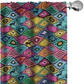 Abakuhaus – Gordijnset Boho patchwork 2x75x175 cm – verduisterend