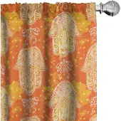 Abakuhaus – Oriëntaalse gordijnen, 2x75x225 cm, oranje/geel/wit