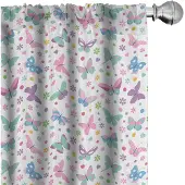 Abakuhaus – gordijnenset 2x75x225 cm – microvezel – meerkleurig – vlinder