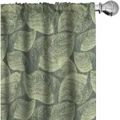 Abakuhaus Abstrakt Gordijnen – 2x75x245 cm – Microfaser, Halfschaduw – Reseda Groen