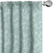 Abakuhaus Vlinder gordijnen – 2x75x225 cm – Licht zeegroen/Wit