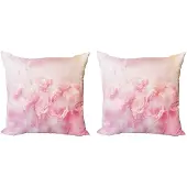Abakuhaus Roze kussenhoes – 2x 40x40 cm – Dubbelzijdig bedrukt – Lichtroze