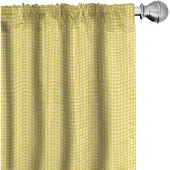 Abakuhaus Gordijnen – Geruit Uni Geel-Wit, 2-delige set, microvezel, roedezak