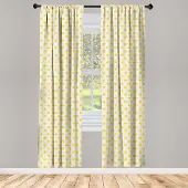 Abakuhaus Geometrische raamgordijnen – Zomerzon – 2 panelen 75x175 cm – Geel-wit