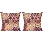 Abakuhaus Kussenhoes Set – 2x50x50 cm – Dubbelsidig Print – Mikrofaser – Oranje/Rood