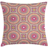 Abakuhaus Folkloristische Kussenhoes – Dubbelzijdig bedrukt – 50x50 cm – Rosa Mint