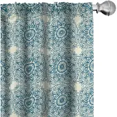 Abakuhaus Blauwe Mandala Gordijnen – 2x75x225 cm – microvezel, halfschaduw