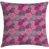 Abakuhaus Kussenhoes – Gebloemd 50x50 cm – Rits, Magenta/Grijs