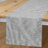 Abakuhaus Tafel-loper – Abstracte Strepen – 40x180 cm – Antraciet-grijs-wit