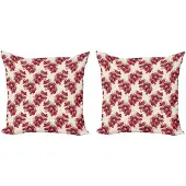Abakuhaus Bloemen kussenhoezen set – 2x40x40 cm – Dubbelzijdig bedrukt