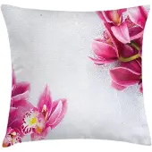 Abakuhaus Kussenhoes – Orchideeënpatroon – 45x45 cm – Wit-Pink