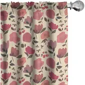 Abakuhaus Doodle Bloemen – Gordijnen 2x75x175 cm – Meerkleurig Microfiber