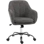 HOMCOM Bureaustoel - Sneeuwwit flanel (100% polyester) - 64x63x96cm - Grijs