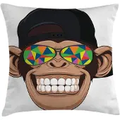 Abakuhaus Kussenhoes – Hipster-Aap – Dubbelzijdig bedrukt – 40x40 cm