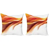 Abakuhaus Abstrakt kussenhoes set – 2x40x40 cm – dubbelzijdig bedrukt – microvezel – oranje/rood