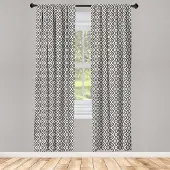 Abakuhaus Raamgordijnen – Geometrische antieke rand – 2x75x225 cm – legergroen