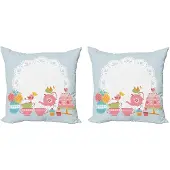Abakuhaus Thee-Party kussenhoes set – 2x40x40 cm – dubbelzijdig bedrukt