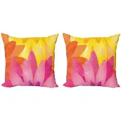 Abakuhaus Kussenhoes Set 2x50x50 cm – Dubbeldruk – Oranje, Roze, Geel