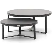 Bellagio + 15% kassakorting | Ficarolo lounge tuintafelset ø85cm(h:35cm)/ø65cm (h:30cm)