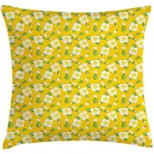 Abakuhaus Jasmin Kussenhoes – Dubbelzijdig – 40x40 cm – Geel-Groen