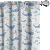 Abakuhaus Wal Gordijnen – 2x75x175 cm – Zeeleven – Mikrofaser