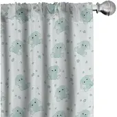 Abakuhaus Gordijnen – 2x75x245 cm – Microfiber – Mint Groen/Wit – Halfdonker