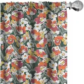 Abakuhaus Bloemen gordijnen – set van 2 – microvezel – veelkleurig