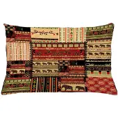 Abakuhaus Kussenhoes – Patchwork Afrikaanse Stijl – 65x40 cm – Zwart/Groen