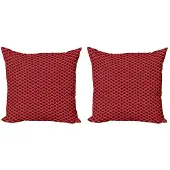 Abakuhaus Abstrakt Kussenhoes Set – 2x 40x40 cm – dubbelzijdig bedrukt – fuchsia/kastanjebruin