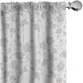 Abakuhaus Gordijnen – 2x75x175 cm – lichtgrijze mikrofaser, romantische bloemen