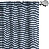 Abakuhaus Blauw-Witte Voorhangen 2x75x175 cm – Microvezel, halfdonker