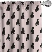 Abakuhaus katten gordijnen – 2x75x245 cm – microvezel, halfdonker