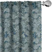Abakuhaus Paisley Raamdecoratie – 2-delig Paneelset 150x175 cm Donkerblauw