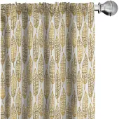 Abakuhaus Veer gordijnen – 2x75x245 cm – Geometrisch – Amber Marigold & Wit