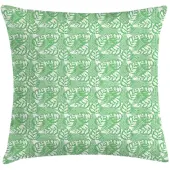 Abakuhaus Loofachtig kussenhoes – Grunge-bladeren – 45x45 cm – Zeegroen/Wit