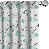 Abakuhaus Vogelgordijnen – 2x75x175 cm – Microvezel – Teal Olijfgroen