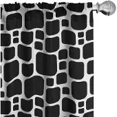 Abakuhaus Geometrische Squircles – 2x Voorhangen 75×245 cm – Antraciet/Wit