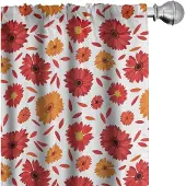 Abakuhaus Gerberabloem – Gordijnen – 2x75x245 cm – Mikrofaser – Vermiljoen Oranje