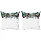 Abakuhaus Kussenhoes Set – 2x 45x45 cm – Dubbelzijdig, Groen/Rood