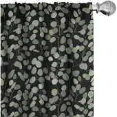 Abakuhaus Tropische Gardijnen – 2x75x225 cm – Microfiber, halfdonker, groen/zwart